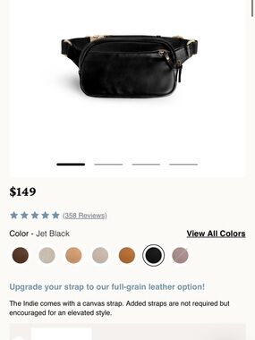 Andar Jet Black Leather Crossbody Belt Bag